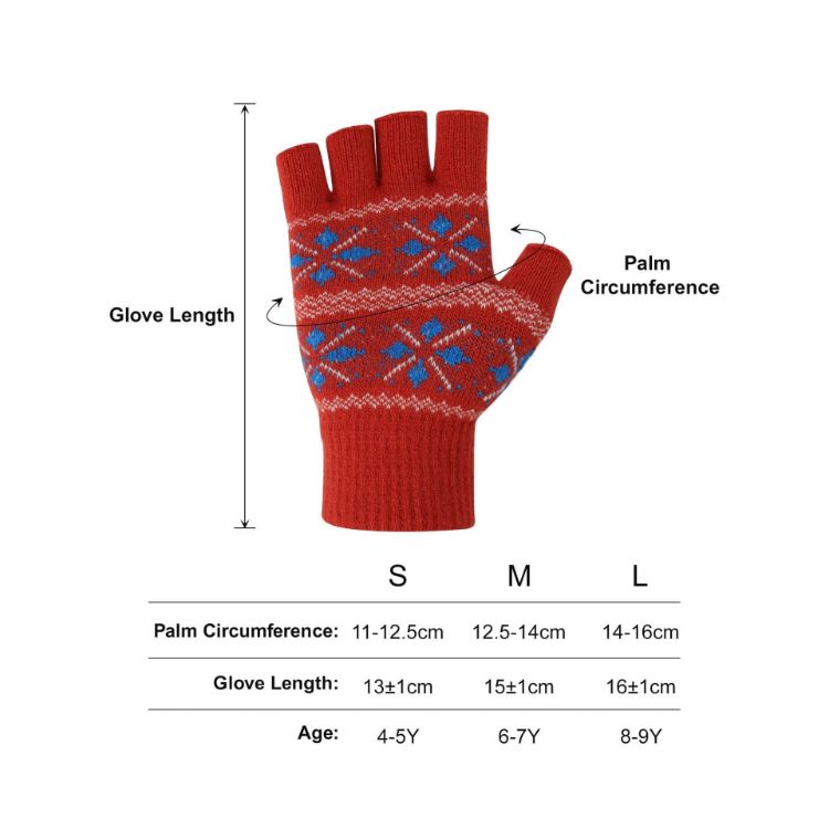 Picture of Kids Jacquard Fingerless Gloves