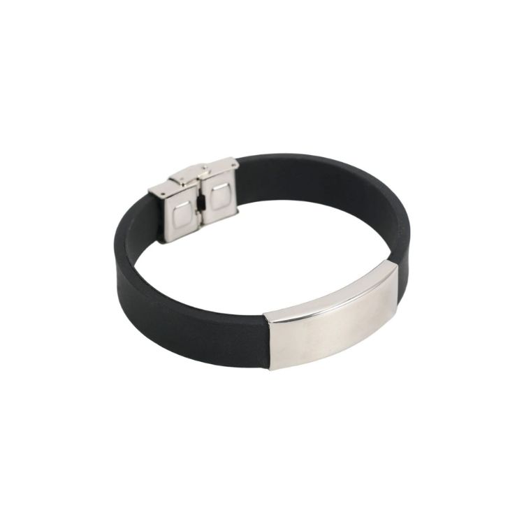 Picture of Engraved Stainless Steel  Buckle Latch Bracelet