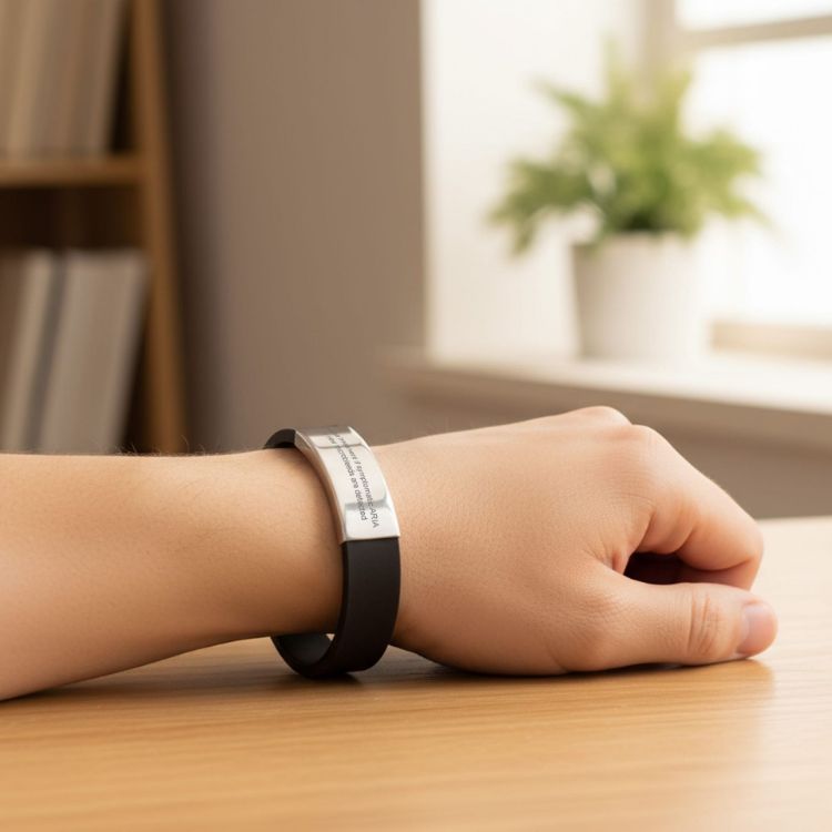 Picture of Engraved Stainless Steel  Buckle Latch Bracelet