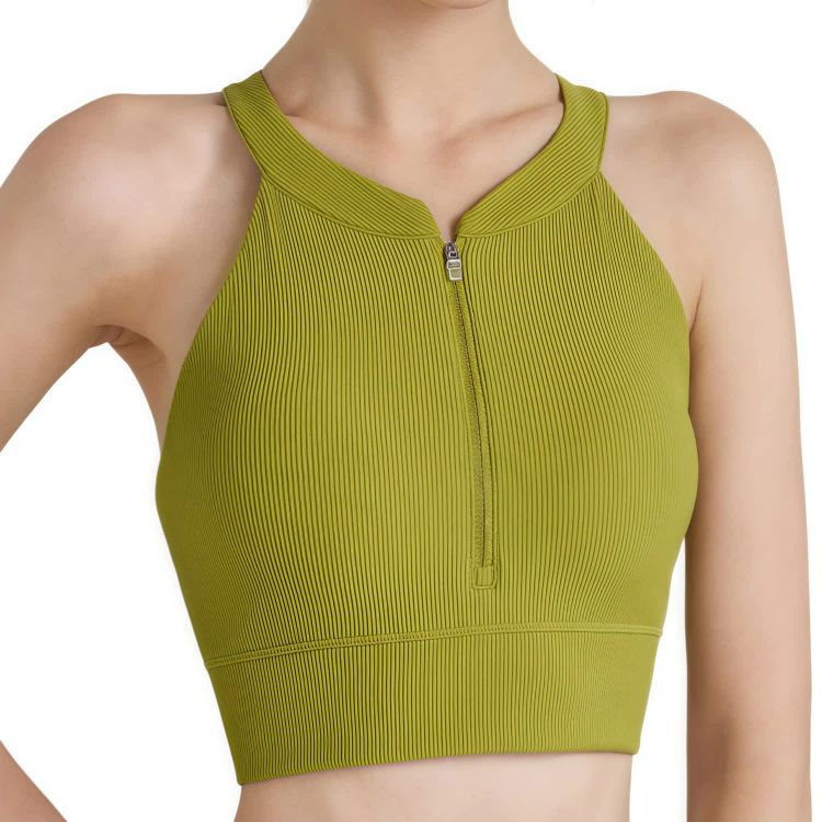Picture of Women's Zip-Front Racerback Yoga Crop Bra Tank