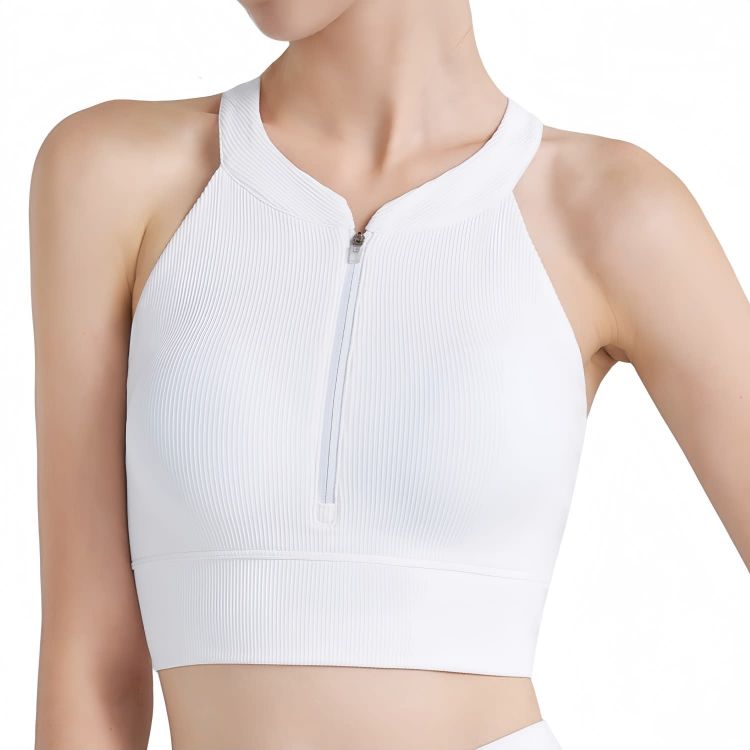 Picture of Women's Zip-Front Racerback Yoga Crop Bra Tank
