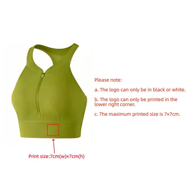 Picture of Women's Zip-Front Racerback Yoga Crop Bra Tank