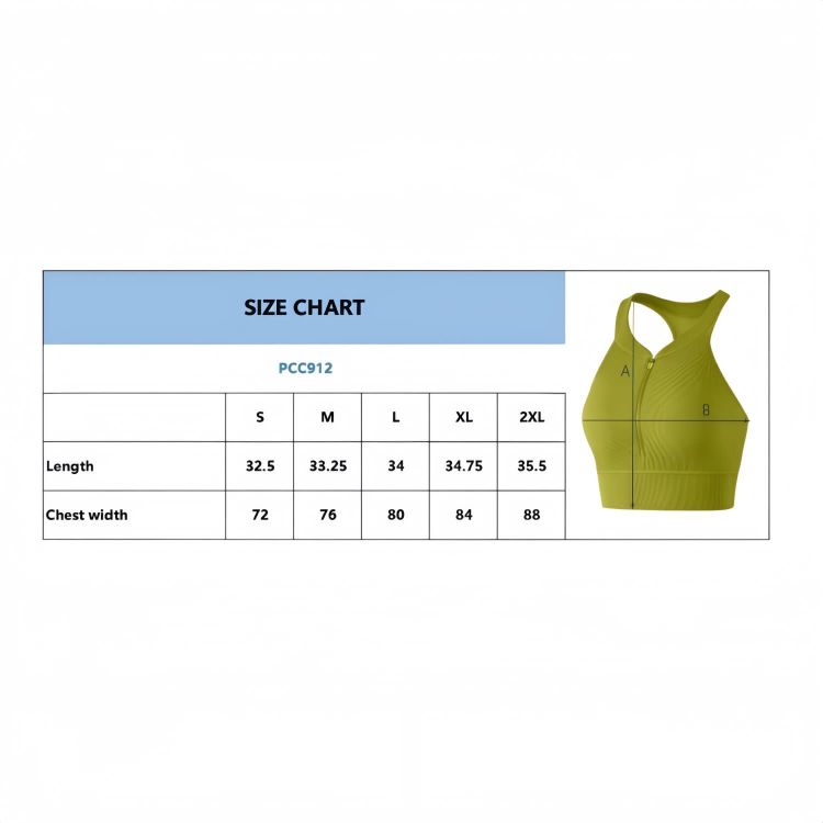 Picture of Women's Zip-Front Racerback Yoga Crop Bra Tank