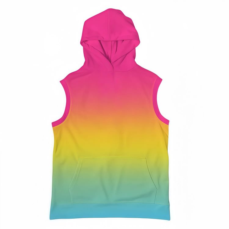 Picture of 100% Polyester Micro Mesh Sublimated Sleeveless Hoodie With Pocket
