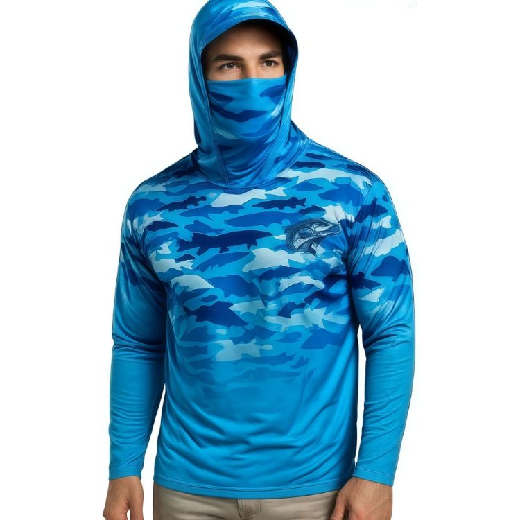 Picture of Men's Polyester Spandex Sublimated Sun Protection Fishing Hoodie