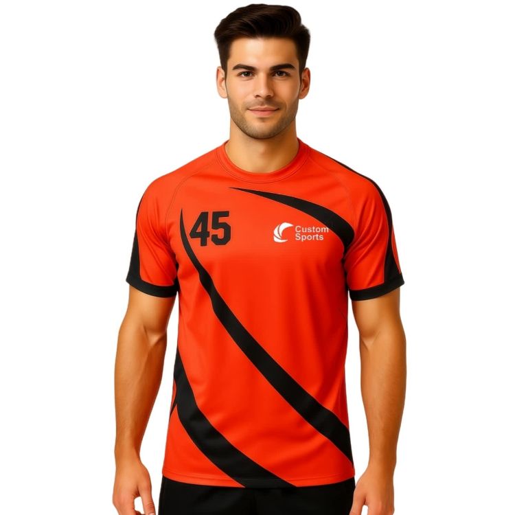 Picture of 100% Polyester Micro Mesh Sublimated Crew Neck Raglan Sport Tee Shirt