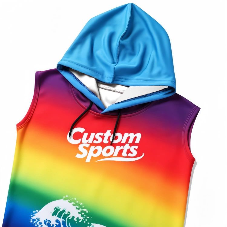 Picture of 100% Polyester Micro Mesh Sublimated Sleeveless Hoodie