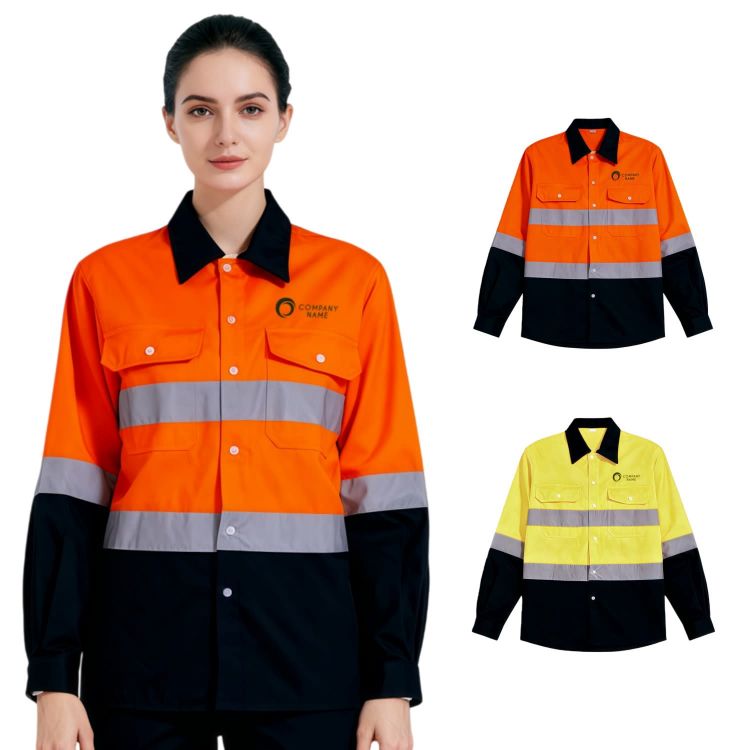 Picture of Unisex Cotton Hi-Vis Reflective L/S Shirt