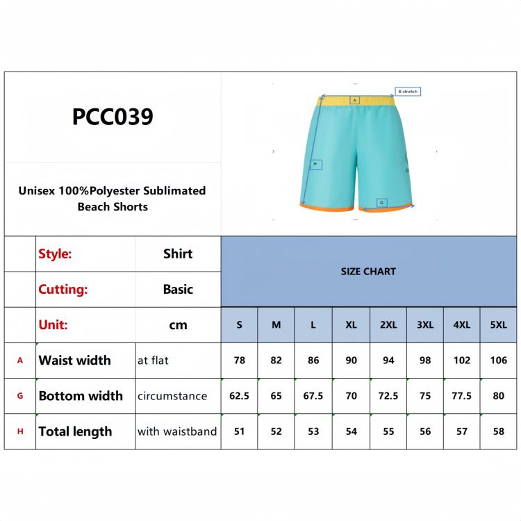 Picture of Men's Polyester Sublimated Beach Shorts