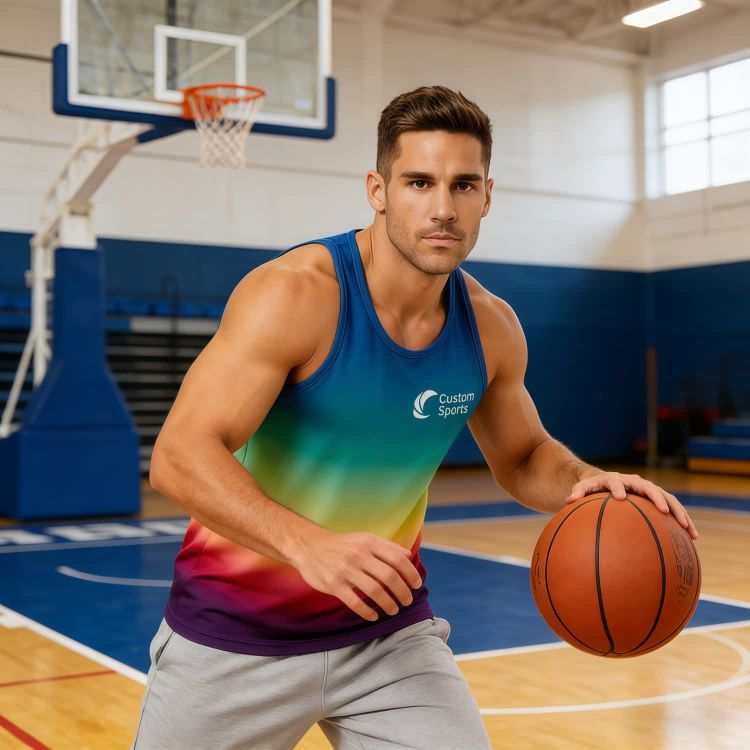 Picture of 100% Polyester Micro Mesh Sublimated Crew Neck Racerback Singlet