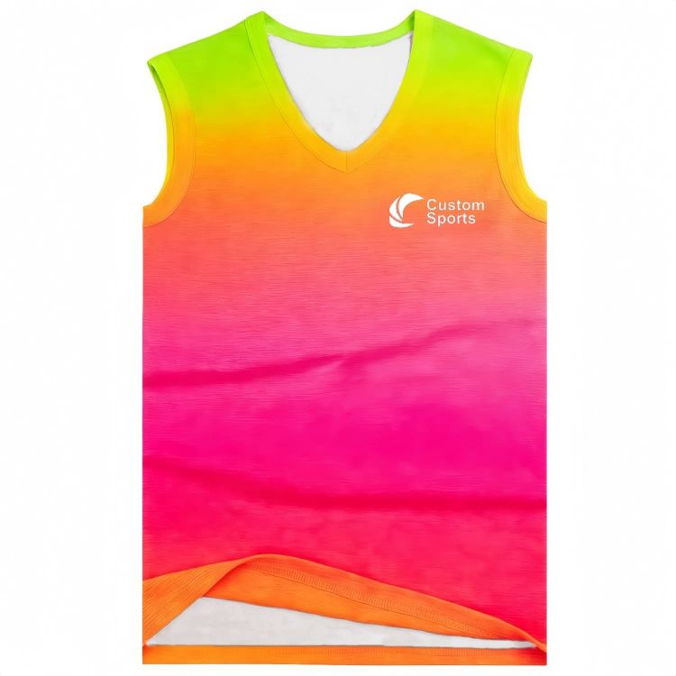 Picture of 100% Polyester Micro Mesh Sublimated V-Neck Singlet