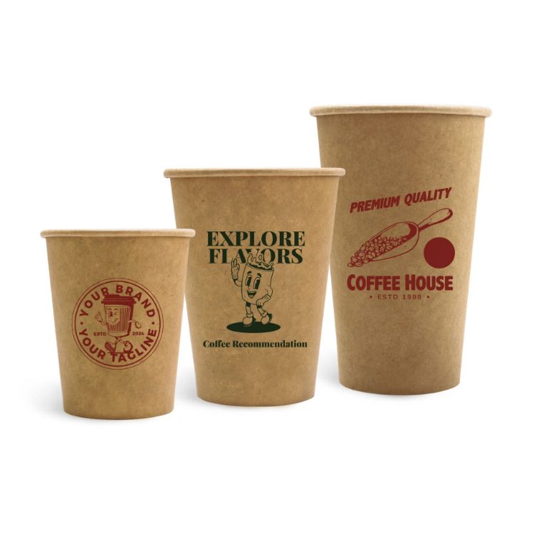 Picture of PLA Single Wall Compostable Kraft Paper Cups