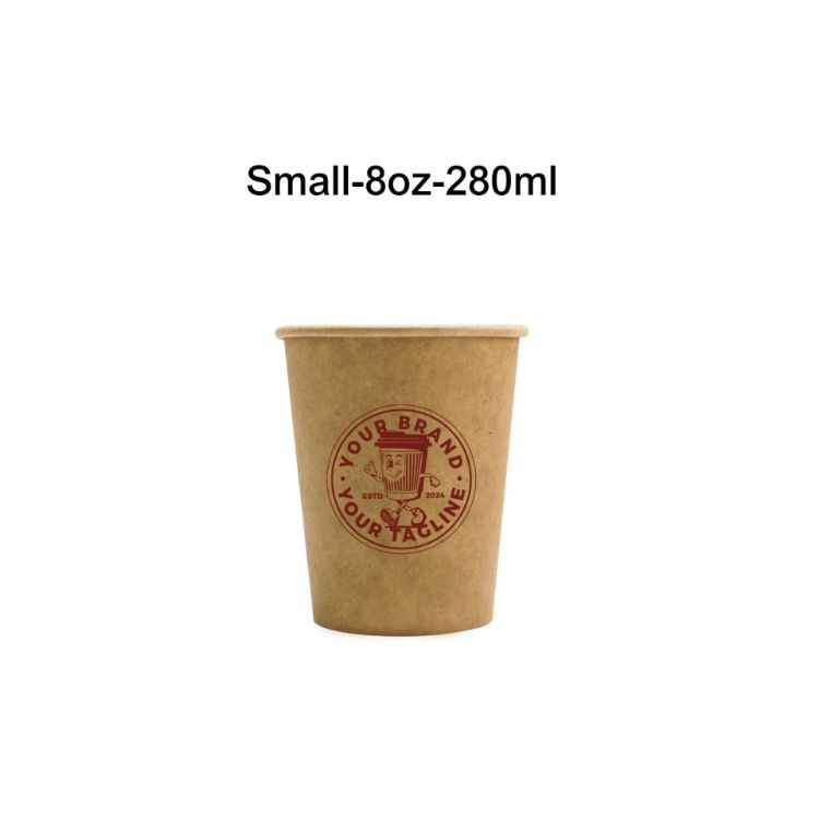 Picture of PLA Single Wall Compostable Kraft Paper Cups