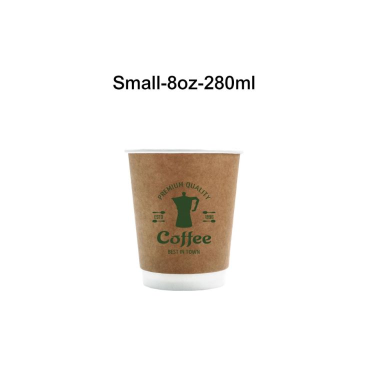 Picture of PLA Double Wall Compostable Kraft Paper Cups