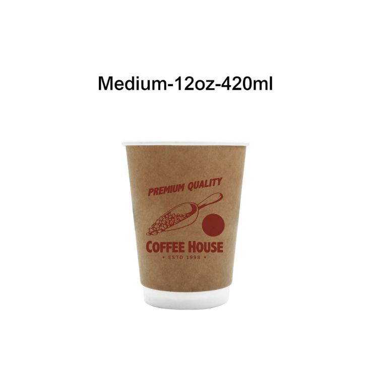 Picture of PLA Double Wall Compostable Kraft Paper Cups