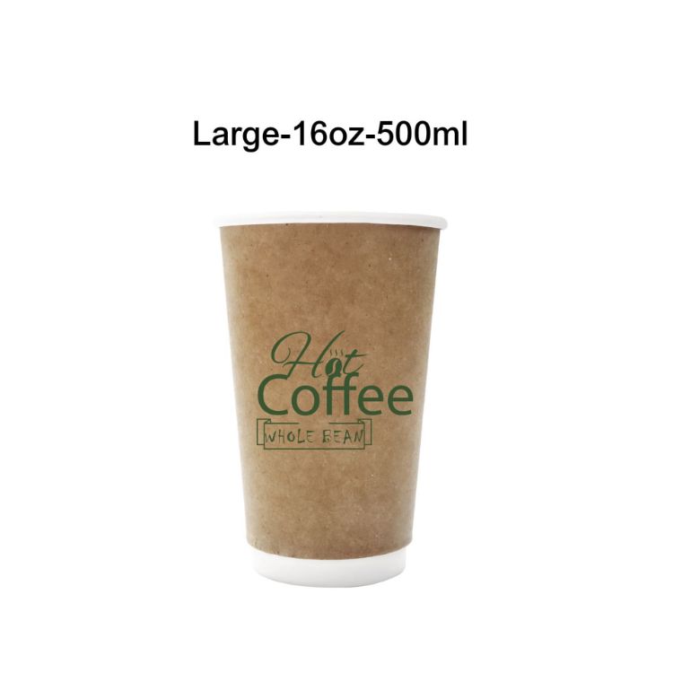 Picture of PLA Double Wall Compostable Kraft Paper Cups