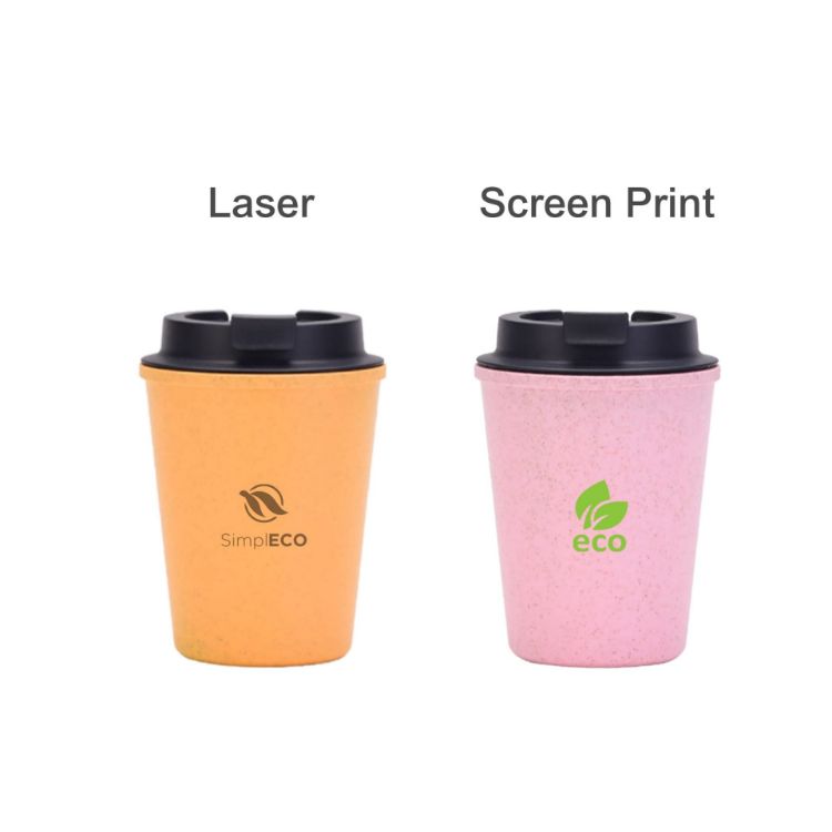 Picture of 350ML Double Wall Wheat Straw Water Cup with Lid