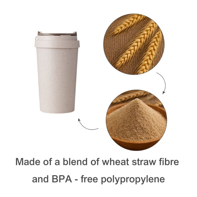 Picture of 360ML Double Wall Wheat Straw Water Cup