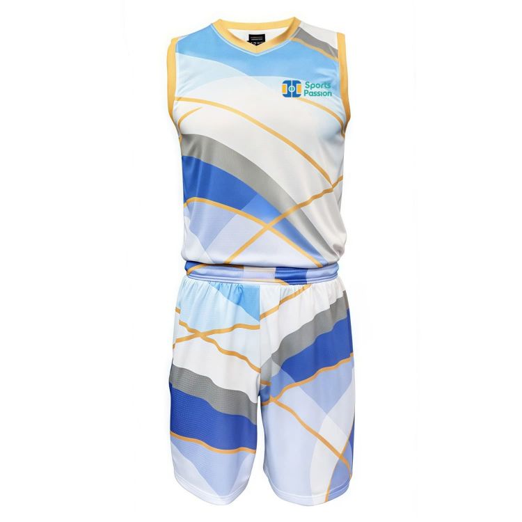 Picture of 100% Polyester Sublimated Breathable Small V-Neck Sleeveless Sport Jersey