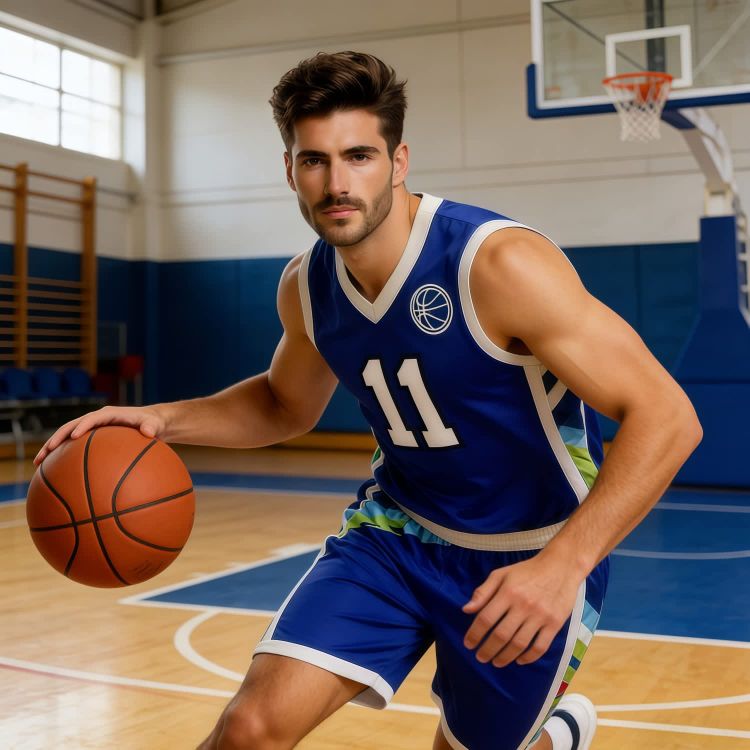 Picture of 100% Polyester Sublimated Breathable V-Neck Sleeveless Sport Jersey