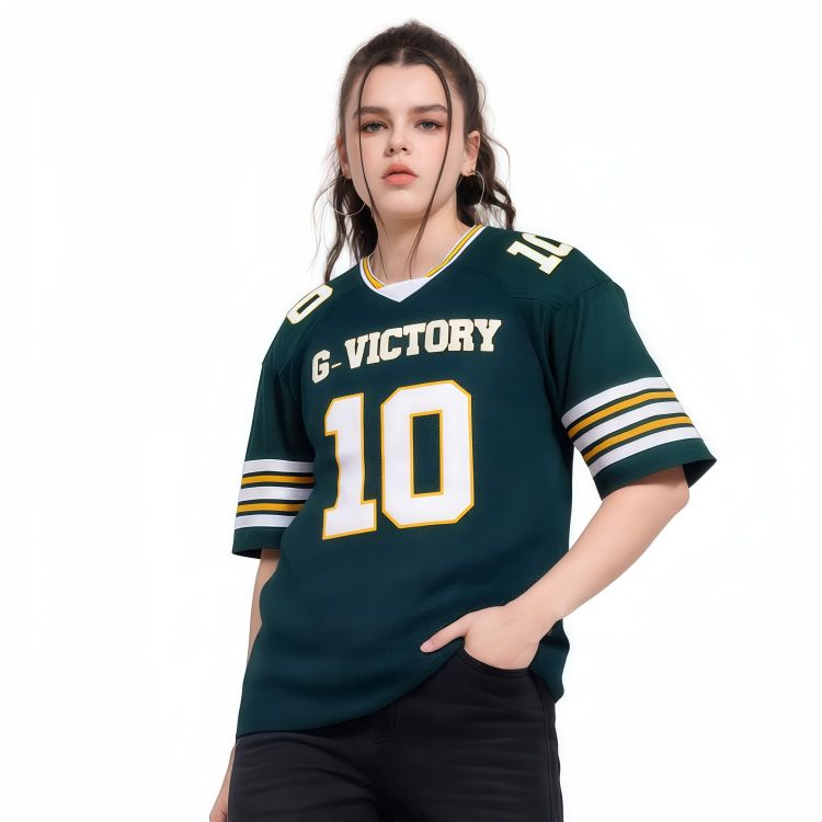 Picture of 100% Polyester Unisex Sublimation Loose Retro V-Neck Hockey Jersey