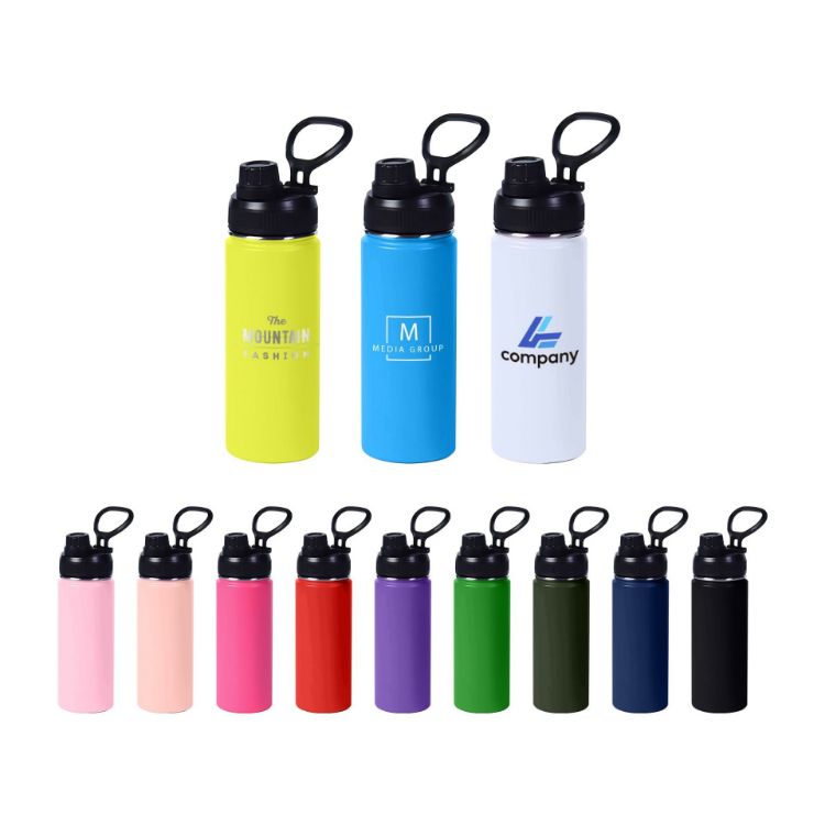 Picture of 450ML Stainless Steel Double Wall Vacuum Drink Bottle with Carry Handle