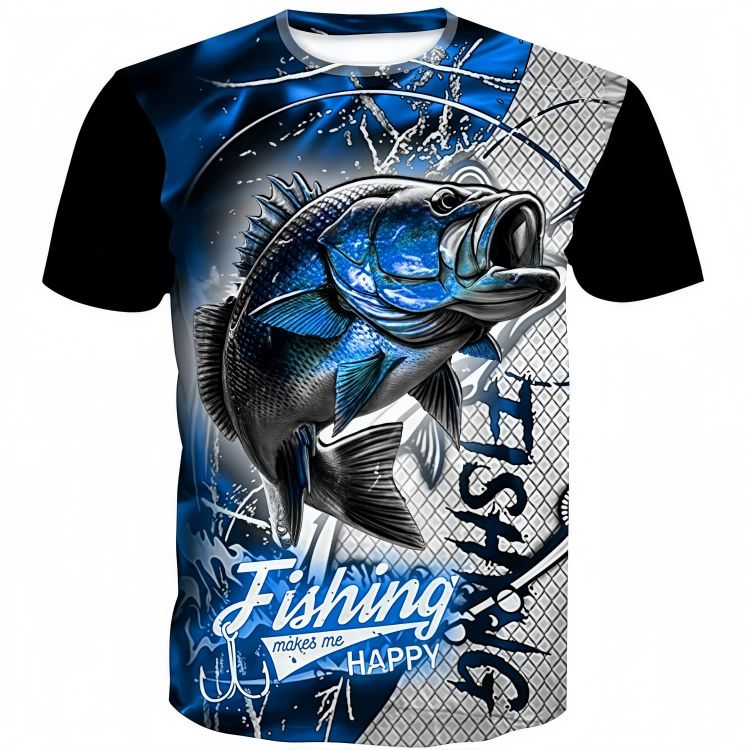 Picture of Men's Polyester Spandex Ultra Mesh Sublimated Sun Protection Fishing T-shirt