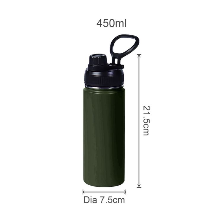Picture of 450ML Stainless Steel Double Wall Vacuum Drink Bottle with Carry Handle
