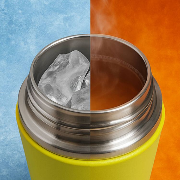 Picture of 450ML Stainless Steel Double Wall Vacuum Drink Bottle with Carry Handle