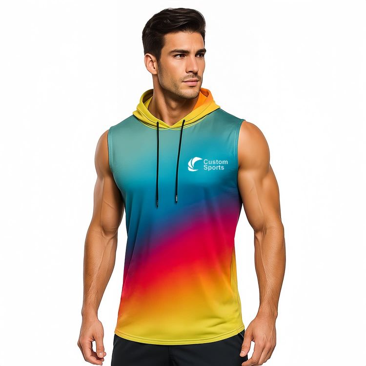 Picture of 100% Polyester Micro Mesh Sublimated Sleeveless Hoodie
