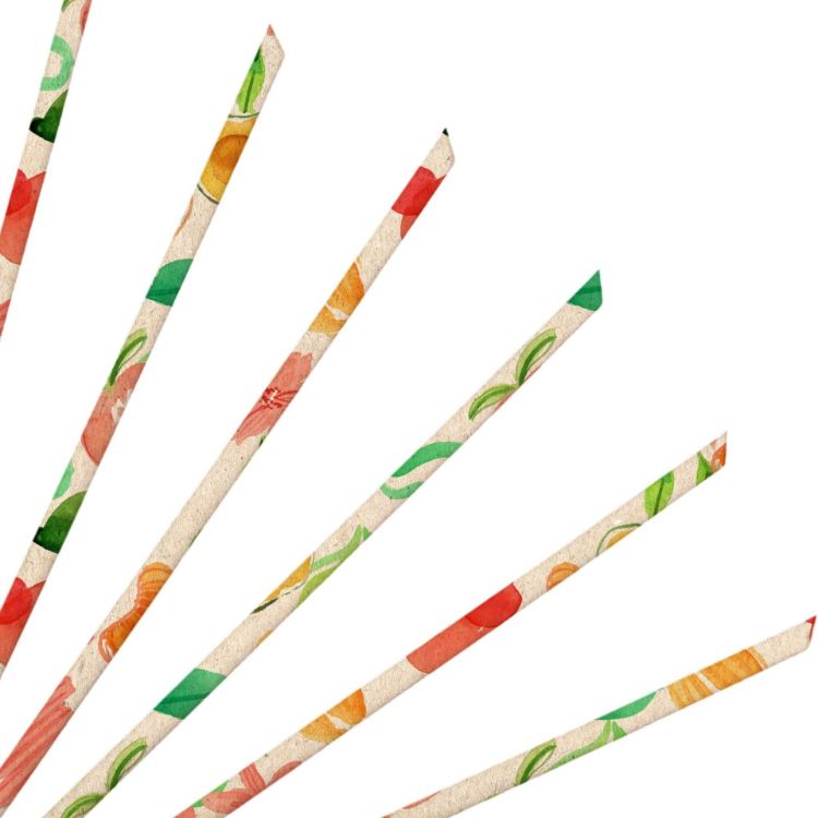 Picture of Custom Disposable 4-Ply Straight Angled Paper Straws