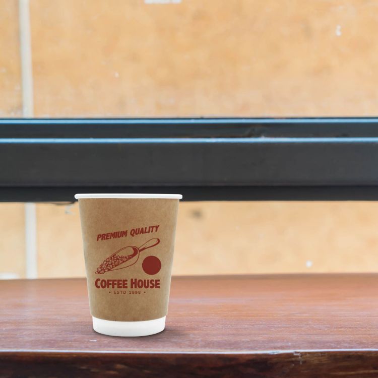 Picture of PLA Double Wall Compostable Kraft Paper Cups