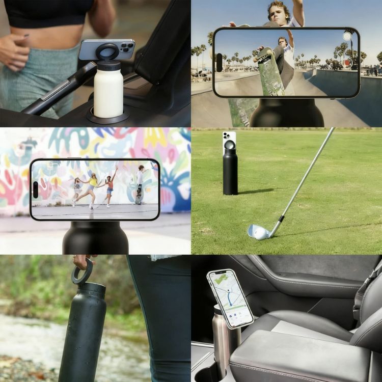 Picture of 700ML Stainless Steel Vacuum Thermal Bottle with Magnetic Phone Holder