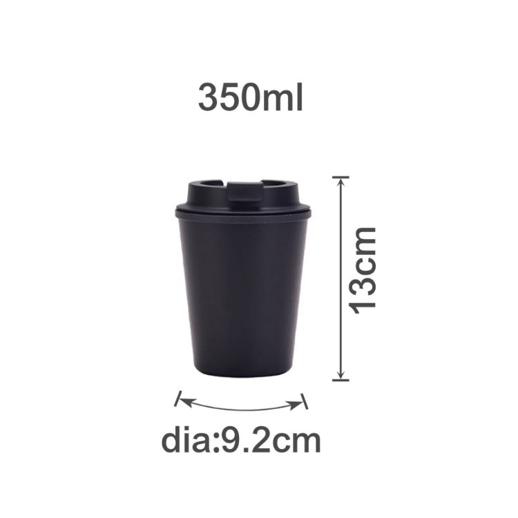 Picture of 350ML Double Wall Wheat Straw Water Cup with Lid