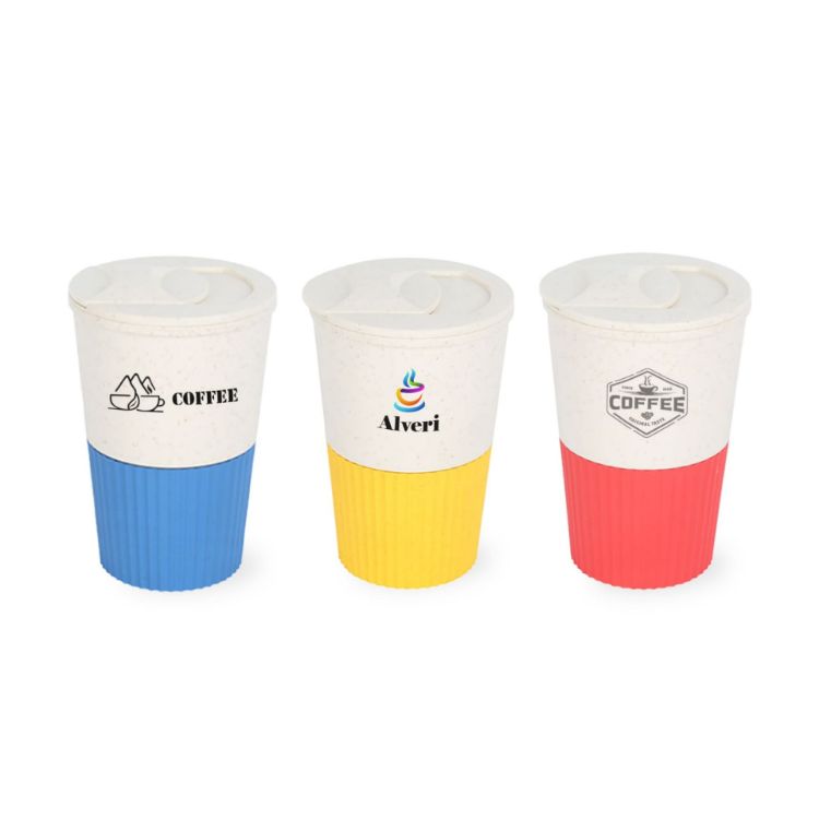 Picture of 380ML Wheat Straw Water Cup with Lid