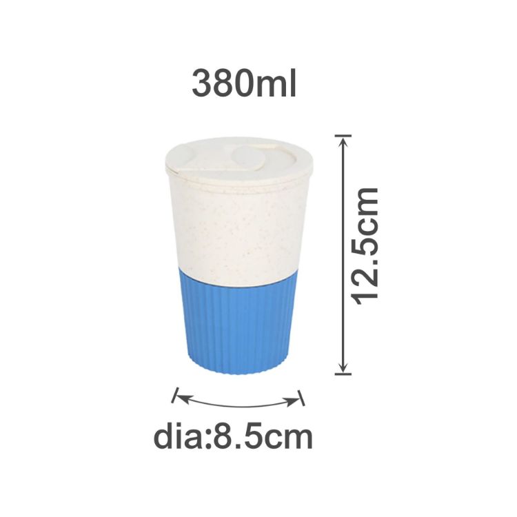 Picture of 380ML Wheat Straw Water Cup with Lid