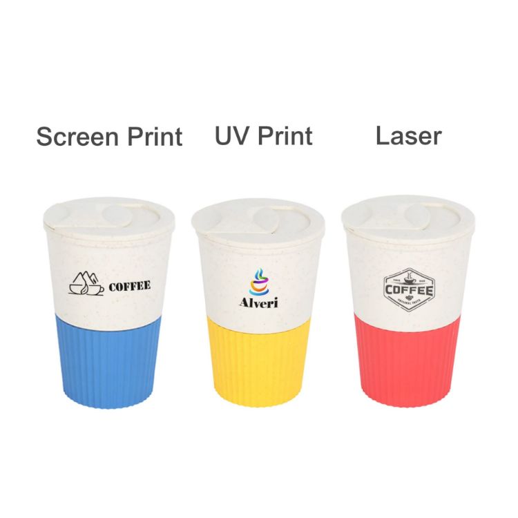 Picture of 380ML Wheat Straw Water Cup with Lid