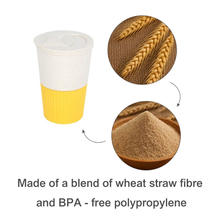 Picture of 380ML Wheat Straw Water Cup with Lid