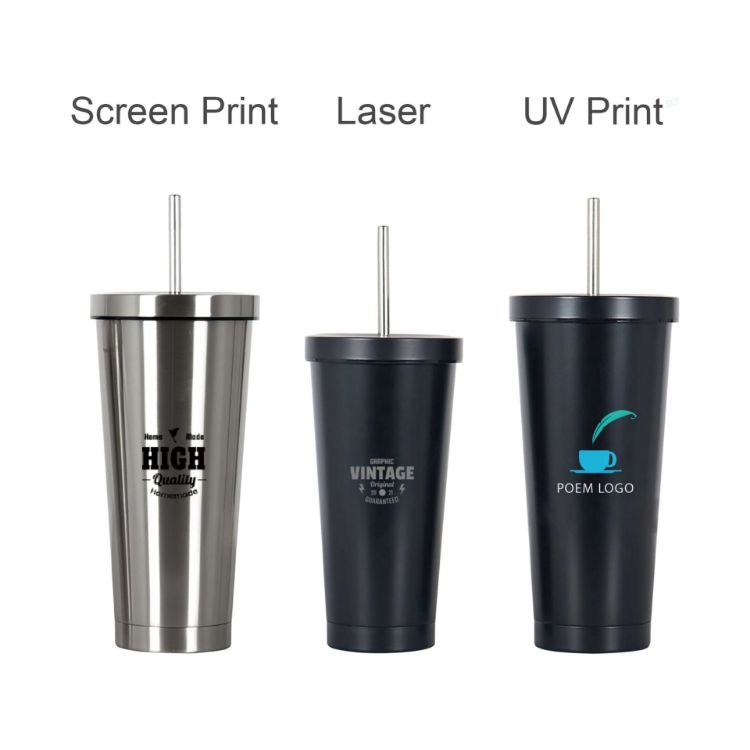Picture of 480ML/650ML Double Wall Stainless Steel Tumbler with Straw