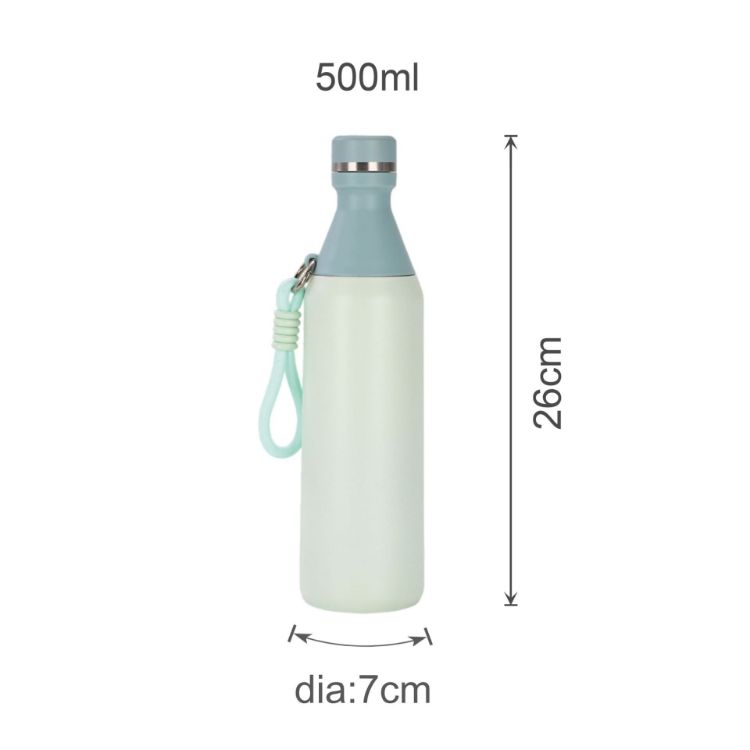 Picture of 500ML Stainless Steel 2 in 1 Double Wall Slim Bottle