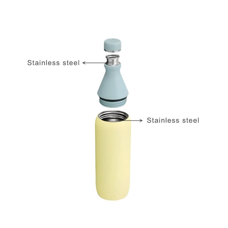 Picture of 600ML Stainless Steel 2 in 1 Double Wall Slim Bottle