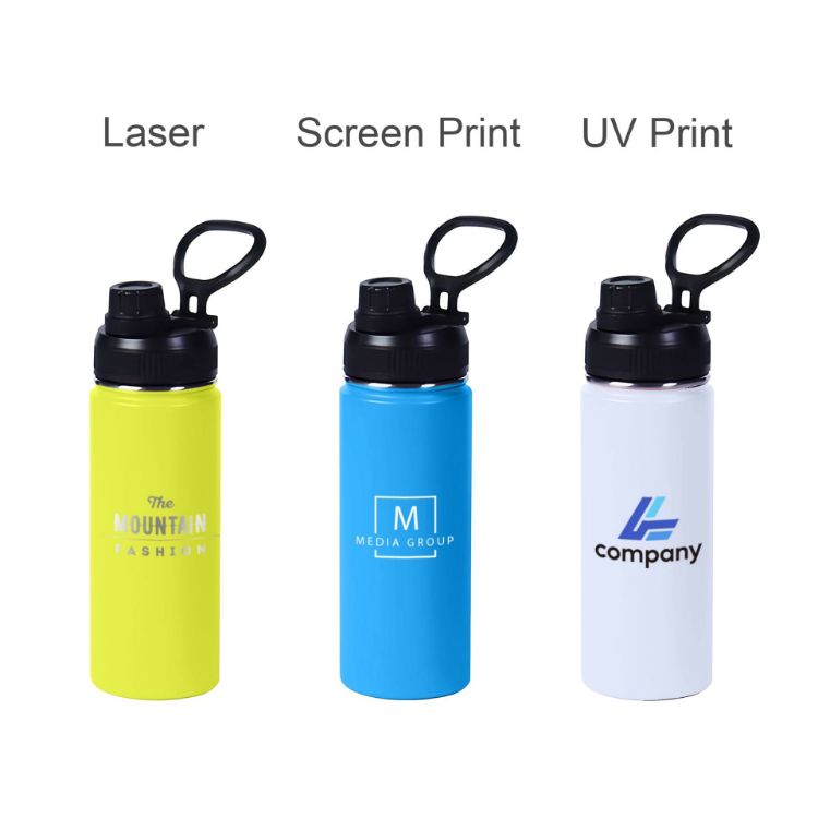 Picture of 450ML Stainless Steel Double Wall Vacuum Drink Bottle with Carry Handle