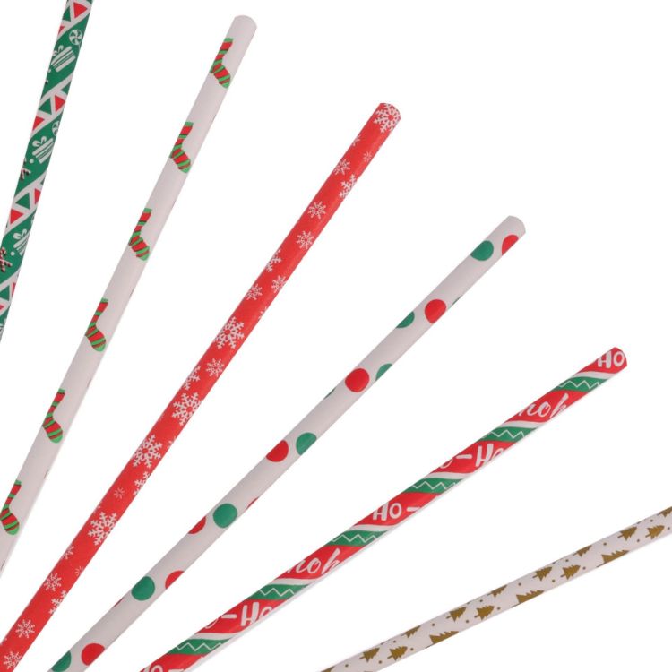 Picture of Disposable 3-ply Straight Drinking Paper Straw
