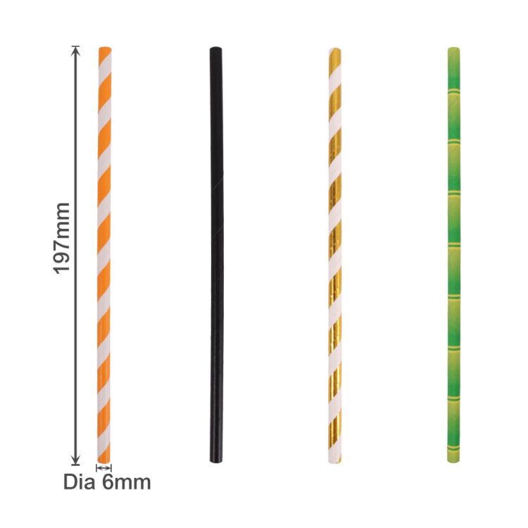 Picture of Disposable 3-ply Straight Drinking Paper Straw