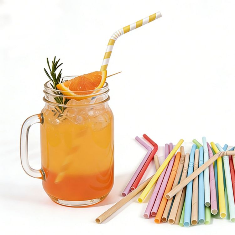 Picture of Custom Disposable 3-ply Bendable Drinking Paper Straw