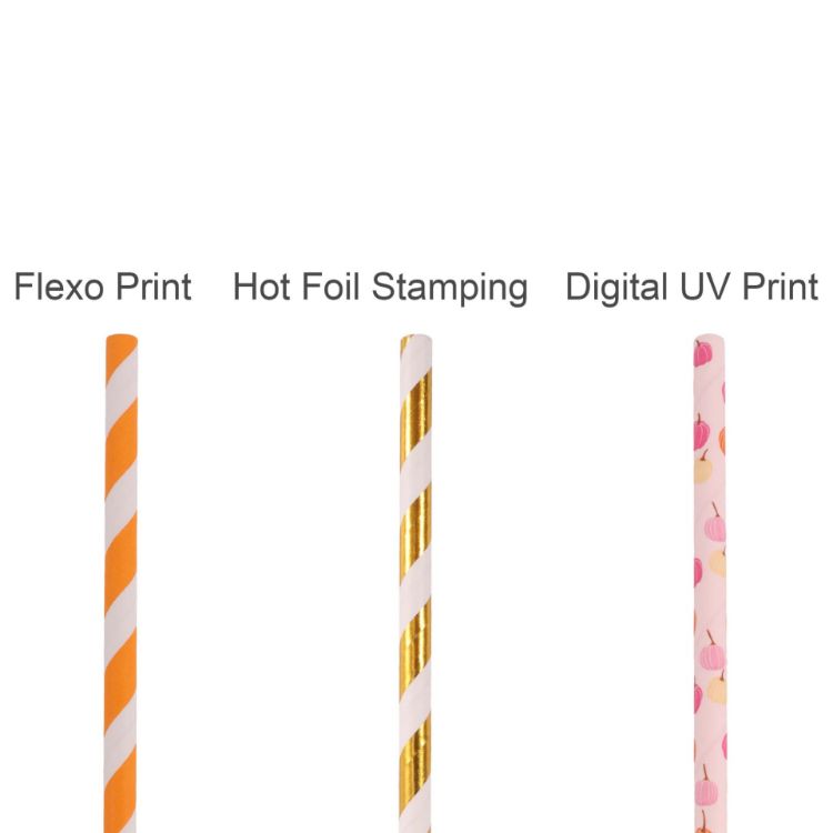 Picture of Custom Disposable 3-ply Bendable Drinking Paper Straw