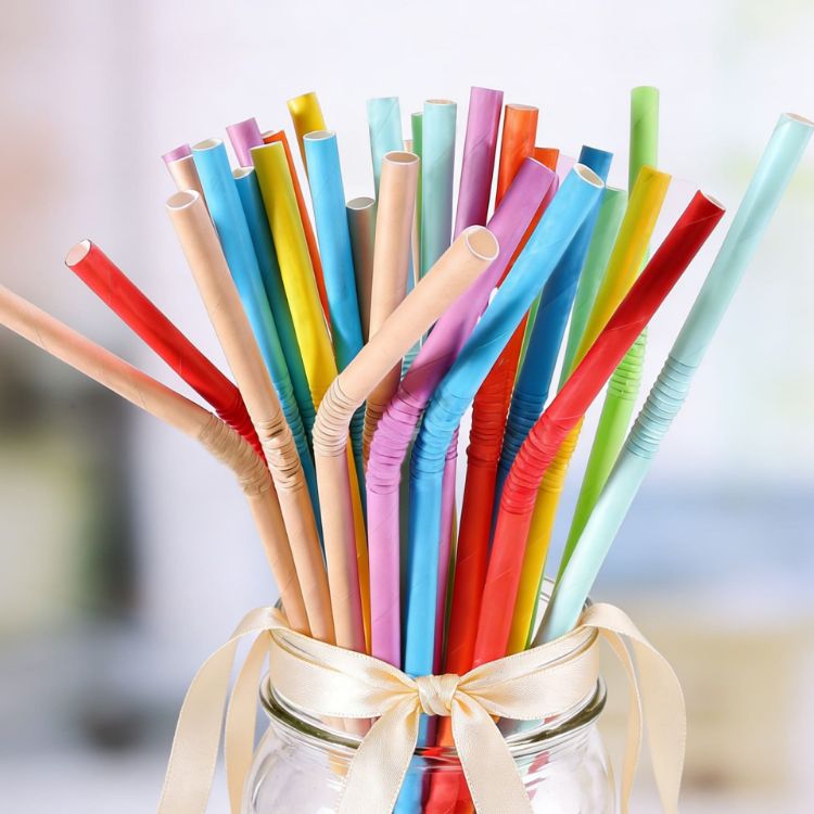Picture of Custom Disposable 3-ply Bendable Drinking Paper Straw