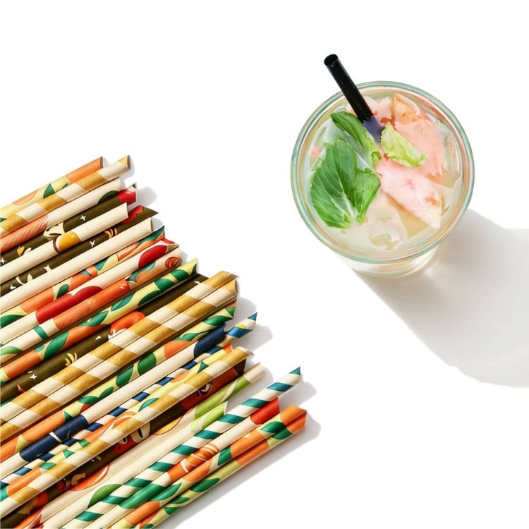 Picture of Custom Disposable 4-Ply Straight Angled Paper Straws