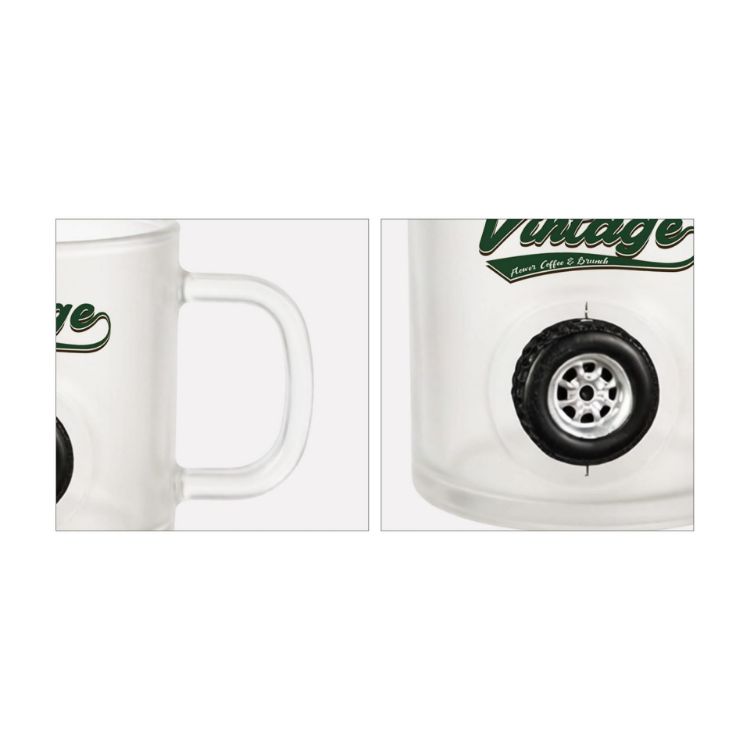 Picture of Frosted Glass Mug with Custom Spinner Toy