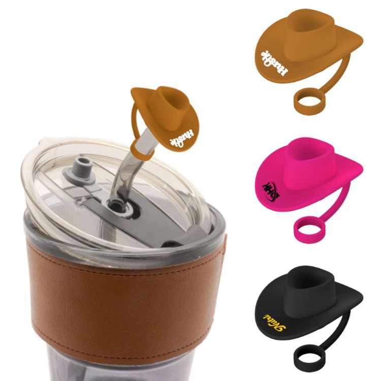 Picture of Cowboy Hat Silicone Straw Cover